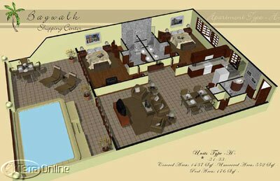 Sample 2-bedroom apartment with plunge pool