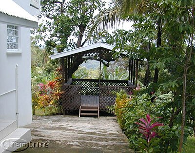 Gazebo tucked away amidst foliage