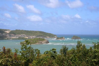 Across the bay: Westin Le Paradis marina resort