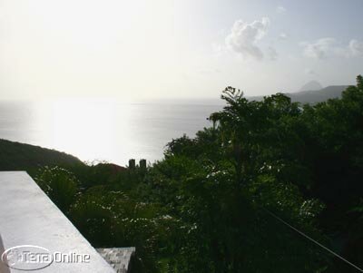 Caribbean sea and Piton view