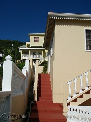 Staircase at front and side of property